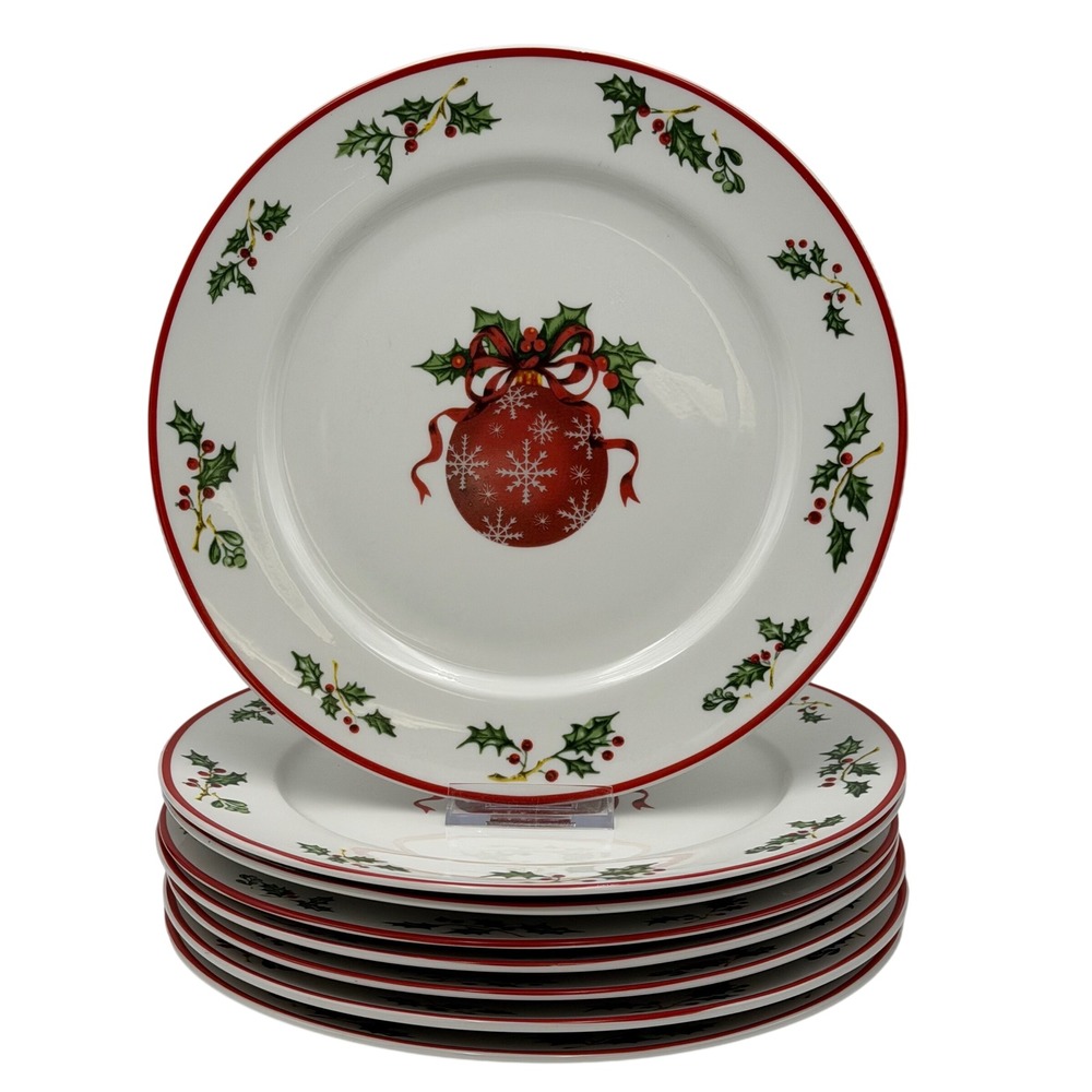 Christopher Radko Holiday Celebrations Dinner Plates Set of 8 Christmas Ornament